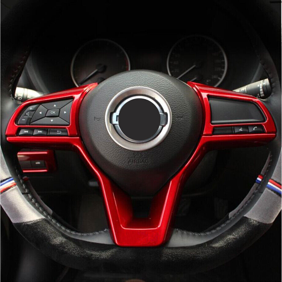 ABS Red Car Interior Steering Wheel Moulding Trim 3P for Nissan Altima 2019-2022