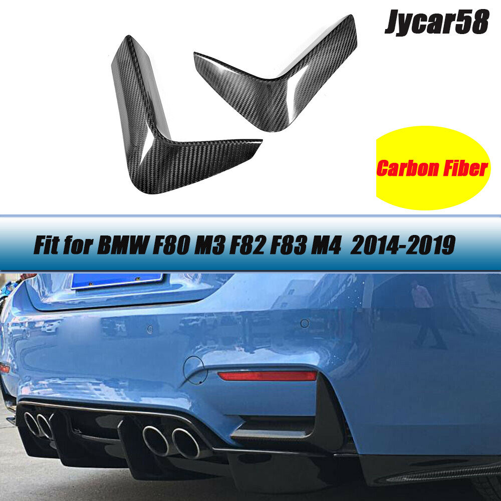 for BMW F80 M3 F82 F83 M4 14UP Carbon Rear Bumper Splitter Lip Corner Covers