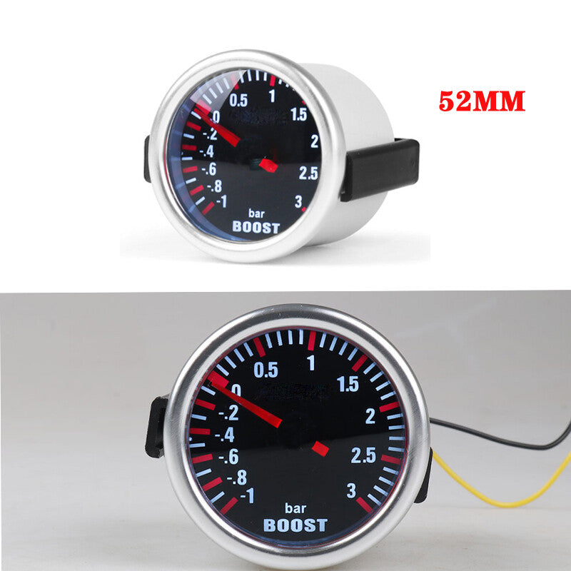 1-piece DC 12V 2-inch 52mm bar pointer white LED turbocharger vacuum compressor gauge