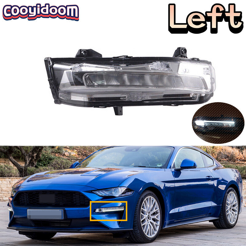 For 2018-20 for Ford for Mustang LED Front Fog Light DRL With Turn Signal Driver Side