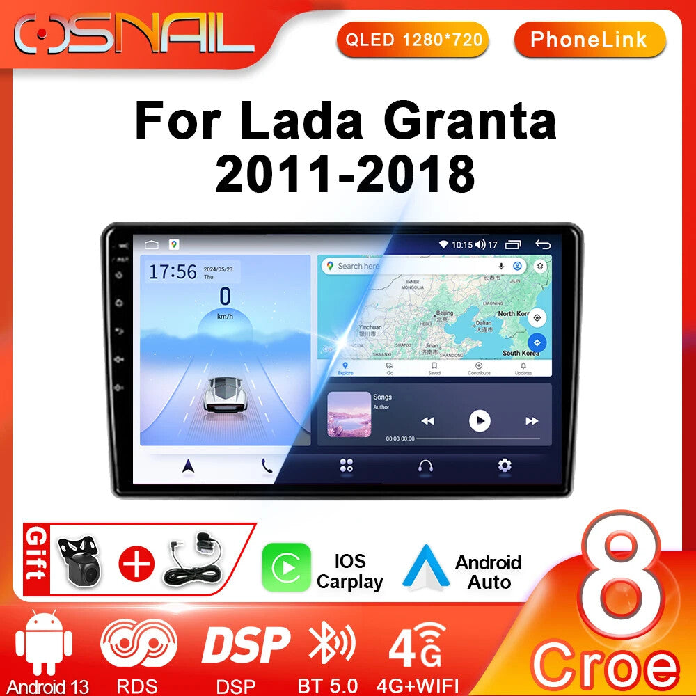 for LADA Granta Sport 2011-2018 Stereo CarPlay Car Radio GPS Video Player Screen