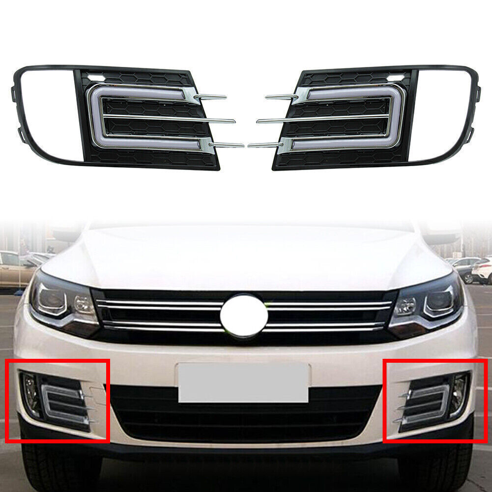 LED Front Grill Daytime Running Lights DRL Pure White Lamp Fit for VW for Tiguan 2013-16