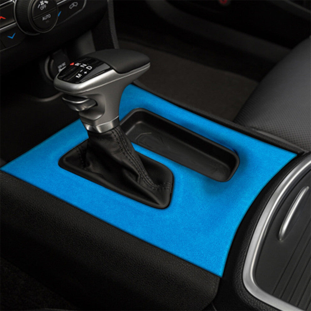 Suede Blue Center Console Gear Shift Box Panel Cover for Dodge Charger 2015-2022