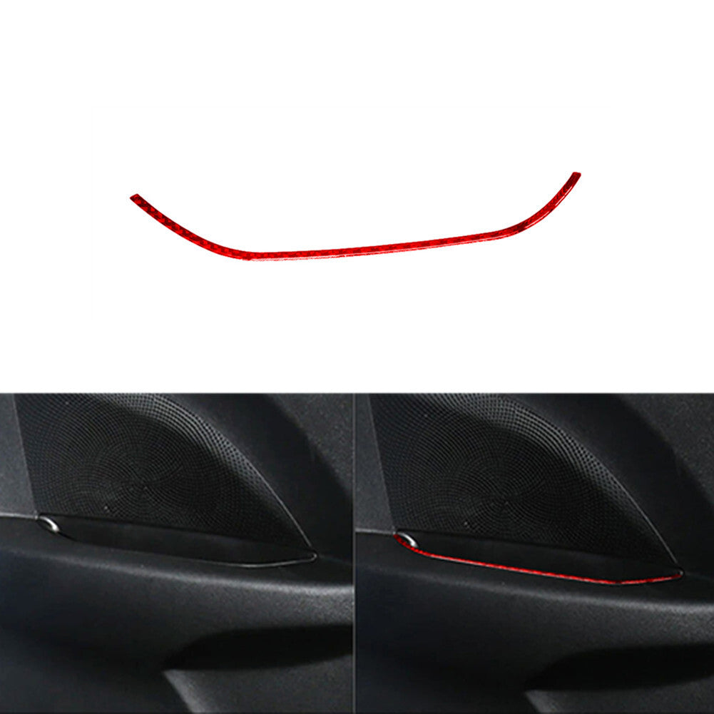 Red Carbon Fiber Rear Door Storage Strips Cover for Hyundai for Veloster JS 2019-22