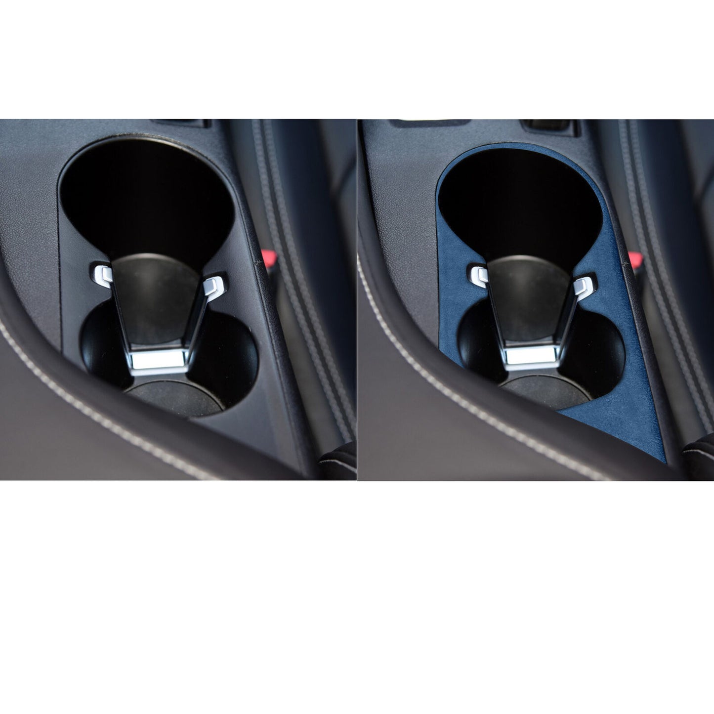 Middle Console Drinking Glass Trim Inner for Chevrolet Camaro 2016-20 Blue Suede