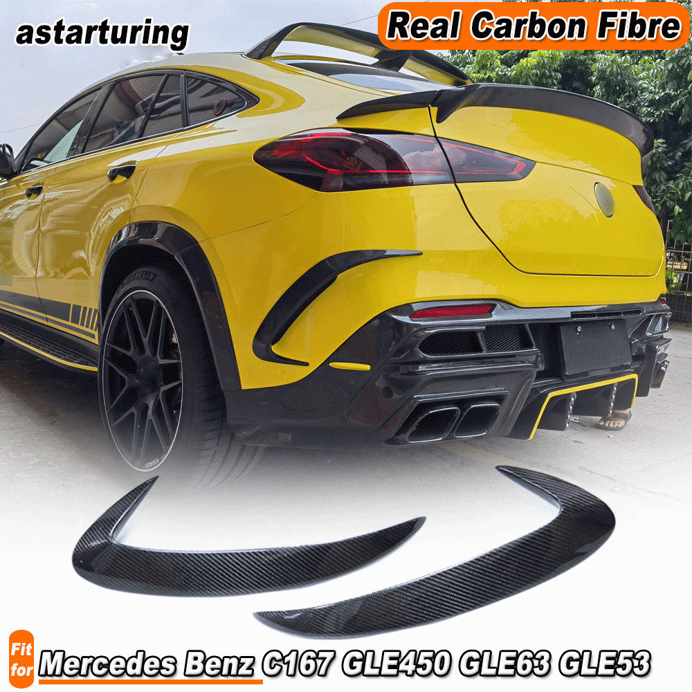 Fit for Benz C167 GLE450 GLE63 53 Coupe Carbon Fiber Rear Bumper Canard Fins