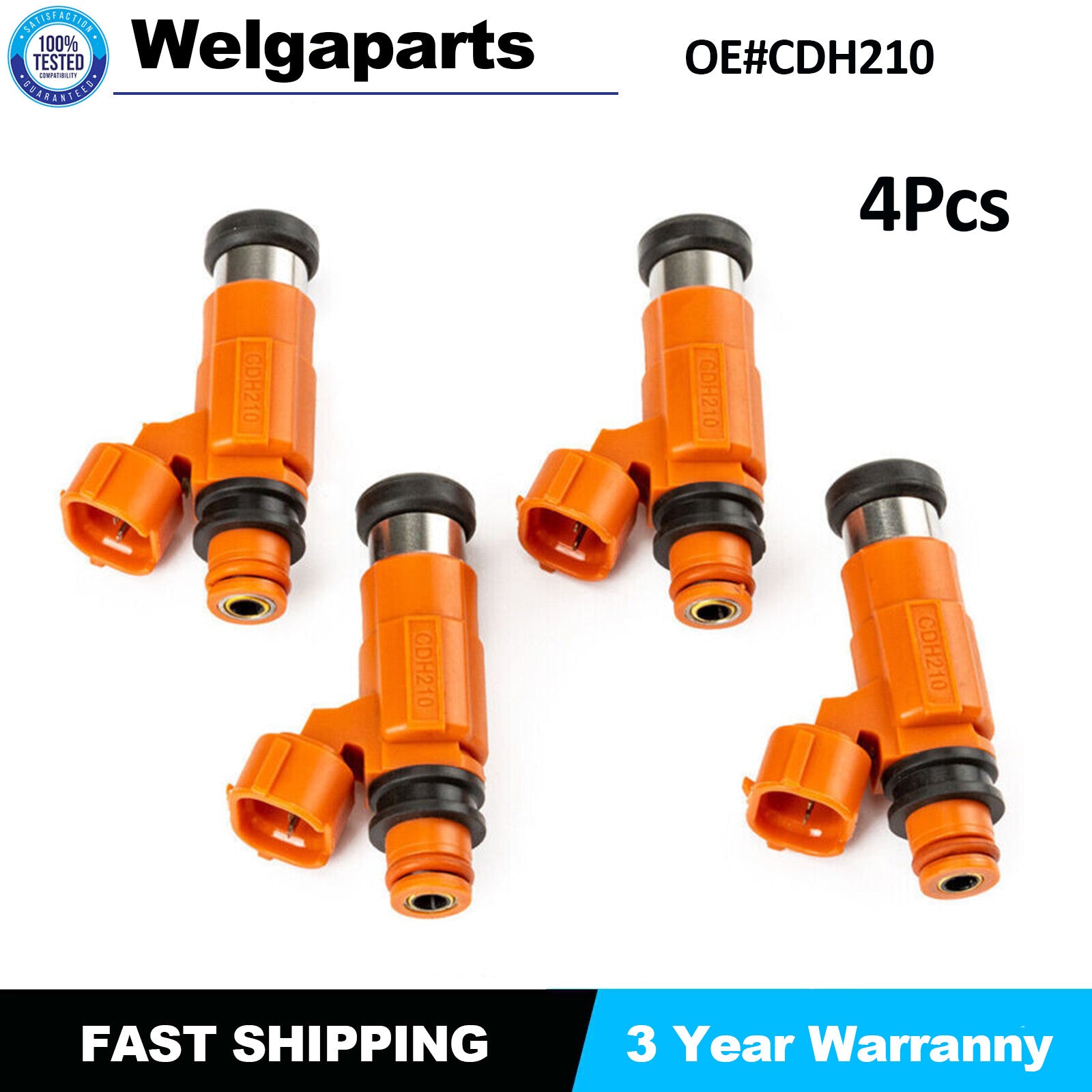 4xFuel Injectors Cdh210 For Mirage 1.8l Tracker Lancer 2.0l Eclipse 2.4l Cdh210