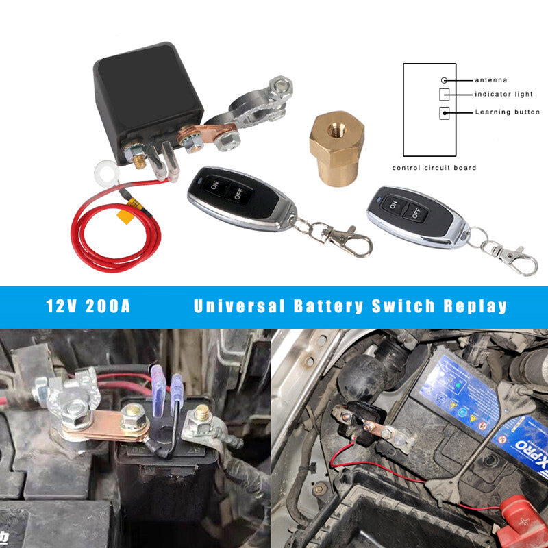 DC12V Universal Car Battery Remote Battery Disconnect Isolation Relay Switch
