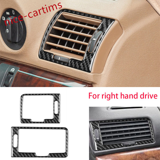 2¡ÁRHD Carbon Fiber Dashboard Air Vent Outlet Trim for BMW 7 Series E38 1994-2001