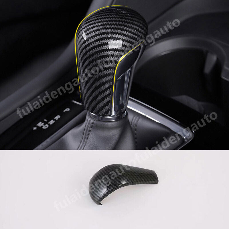 for Mazda 3 Axela 2019-2023 Carbon Fiber Grain Inner Gear Shift Knob Decor Cover