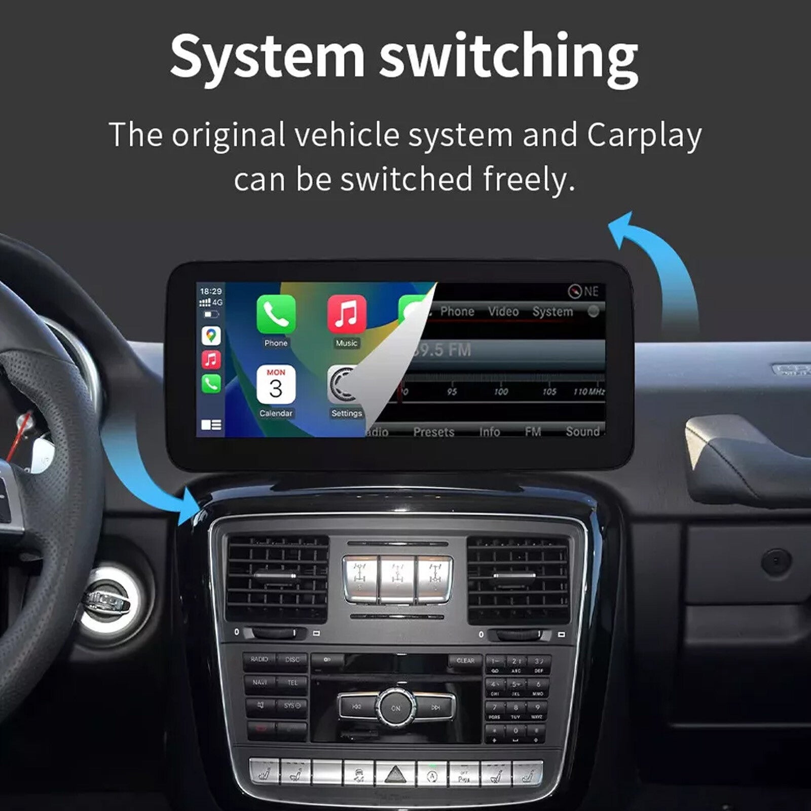 12.3-inch wireless Android automatic touchscreen for Mercedes-Benz G-Class W463 NTG4.5/5 CarPl4m