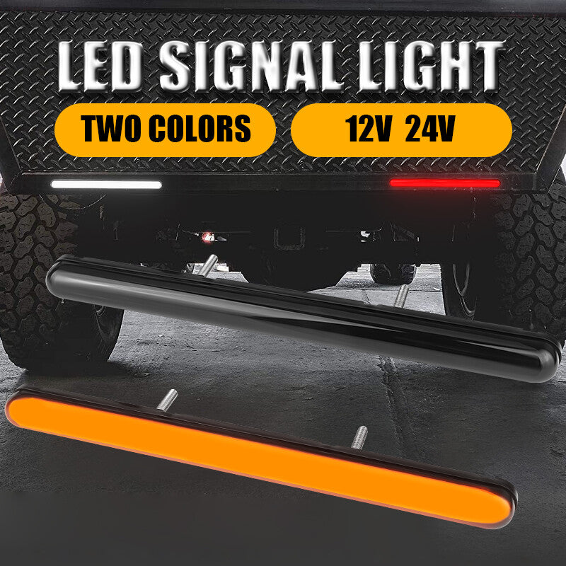 2X LED 9 Truck Flowing Turn Signal Rear Tail DRL Light Bar Strip White+Yellow