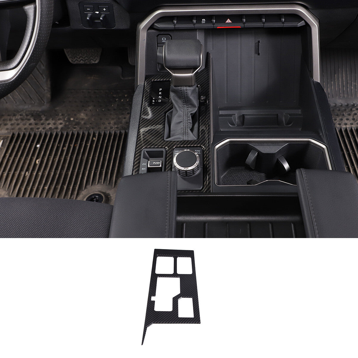 Matte Black ABS Console Gear Shift Box Panel Trim for Tundra Redwoods 2022-2023