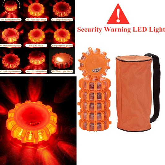 6PCS Magnetic Road LED Emergency Beacon Roadside SOS Flare Strobe Light