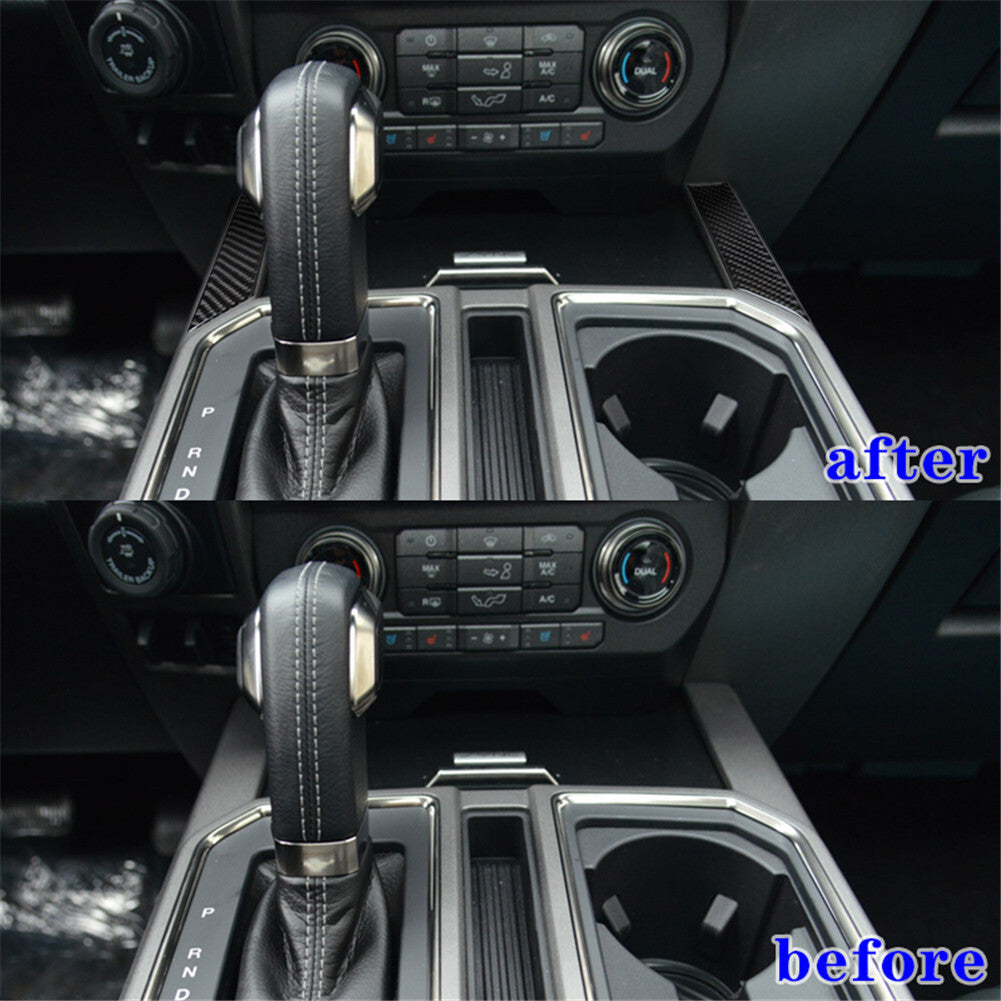Carbon Fiber Interior Central Control Bottom Trim Cover for Ford F-150 2015-2017