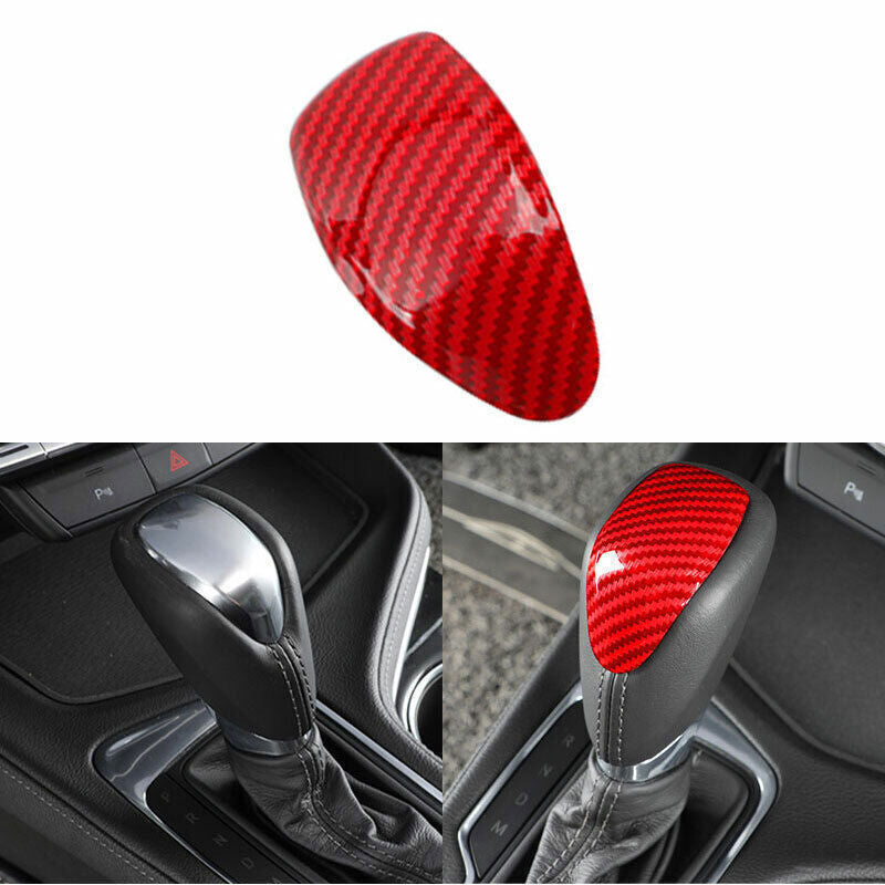 for Cadillac CT4 2020-24 Console Gear Shift Knob Panel Trim Red Carbon Fiber 1P