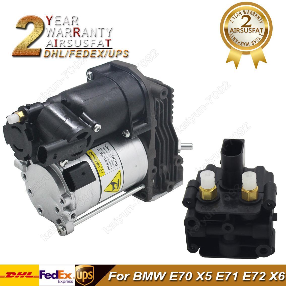 Air Suspension Compressor Pump W/ Valve Block for BMW E70 X5 E71 X6 37226775479