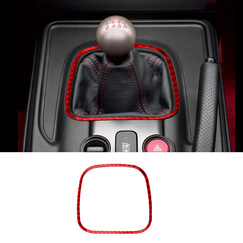 Red Carbon Fiber Cover Trim Gear Shift Panel Cover for Honda S2000 2004-2009