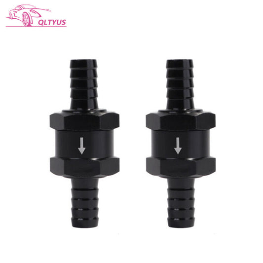 2PCS 3/8 10mm Fuel Check Valve One Way Inline Non Return Diesel Gasoline Black