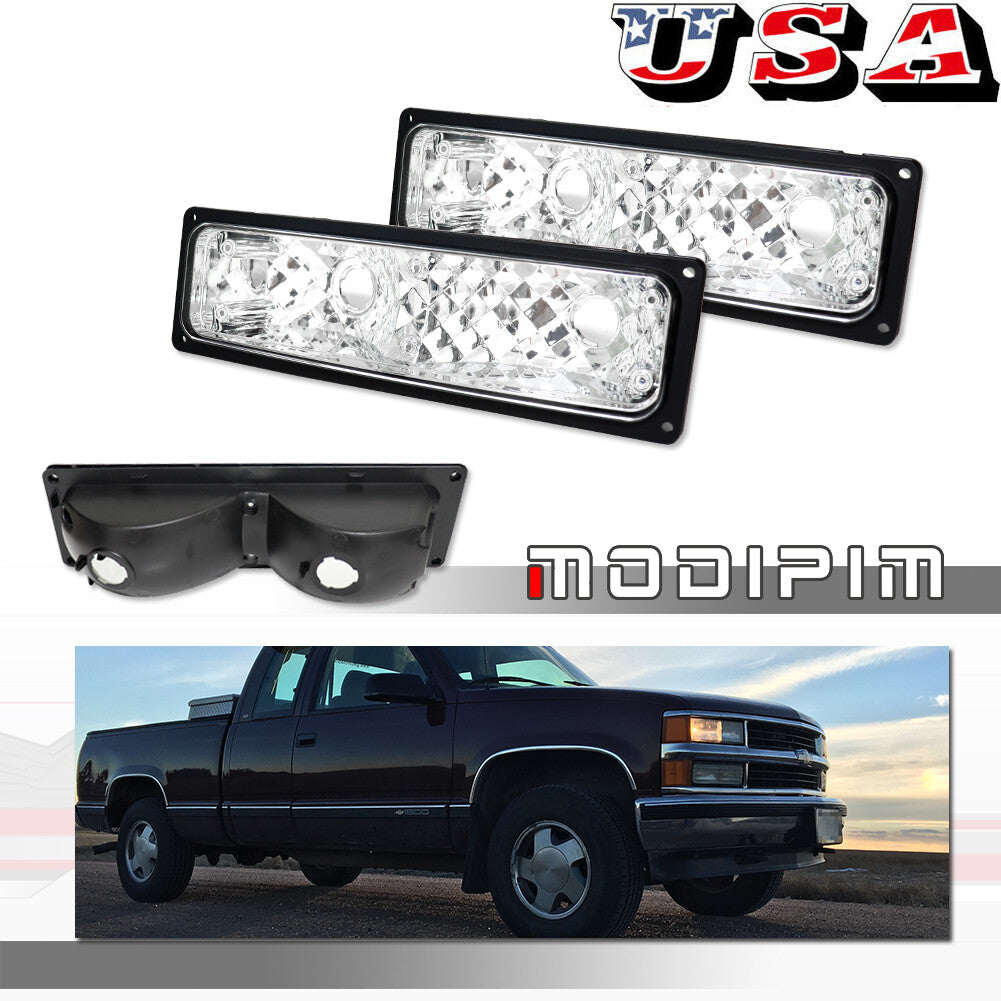 Transparent front bumper turn signal lens suitable for 88-98 for GMC C/K for Sierra for Chevrolet C10 1500
