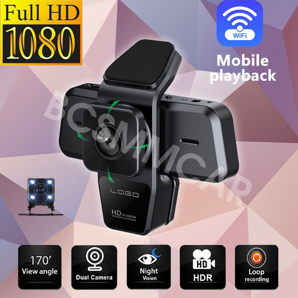 2in WiFi Three Lens WIFI Car DVR Video Recorder Dash Cam Parking Monitoring 170¡ã