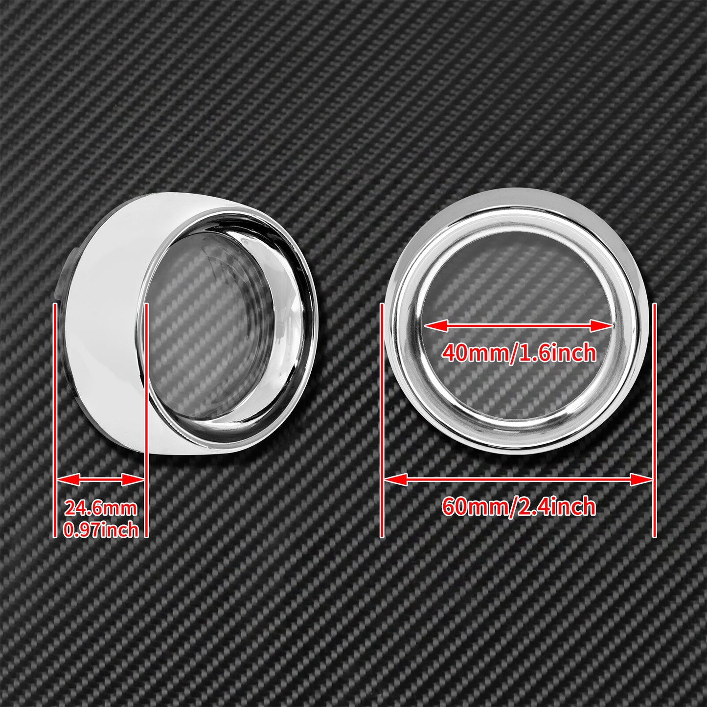 Chrome Clear Trim Ring Bullet Turn Signal Lens Cover Fit for Harley Softail Dyna