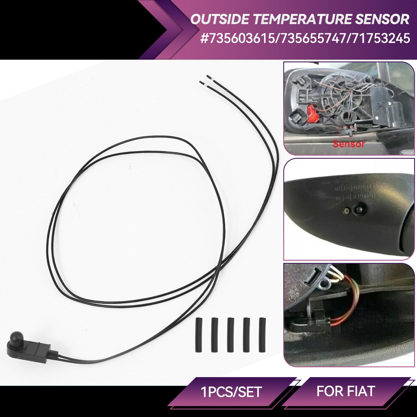 for Fiat 500 for Citroen for Peugeot Van Outside Temperature Sensor Underneath Mirror AU