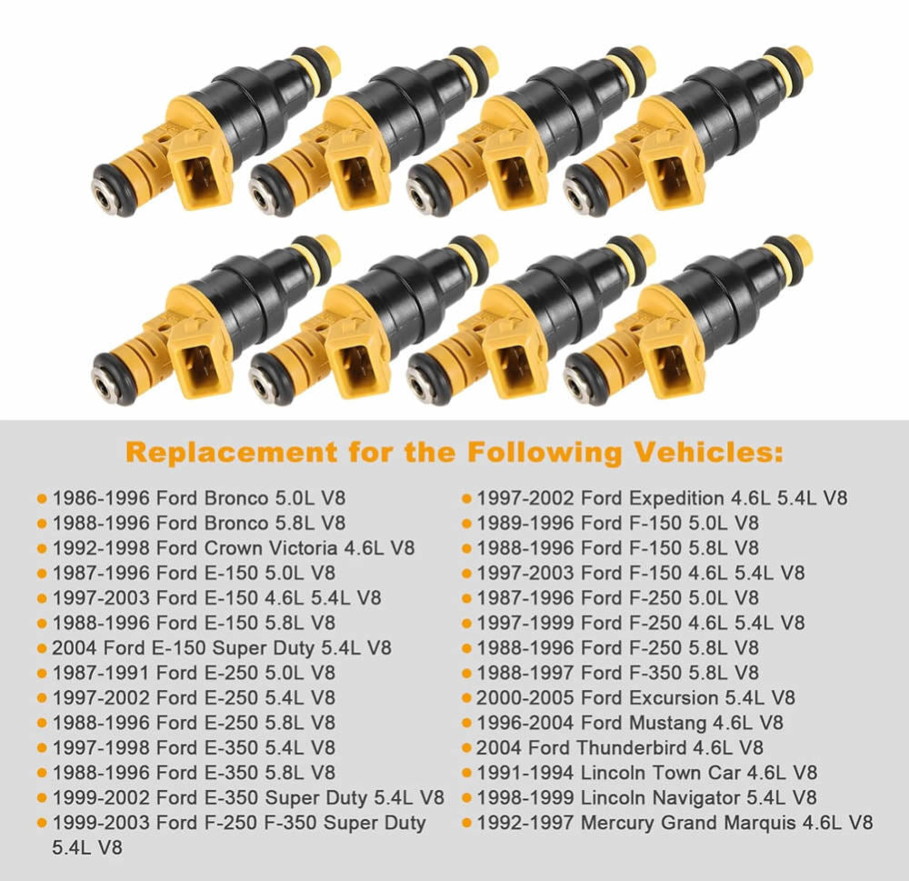 8Pcs Fuel Injectors for Ford F150 F250 F350 4.6 5.0 5.4 5.8 Replace 0280150718