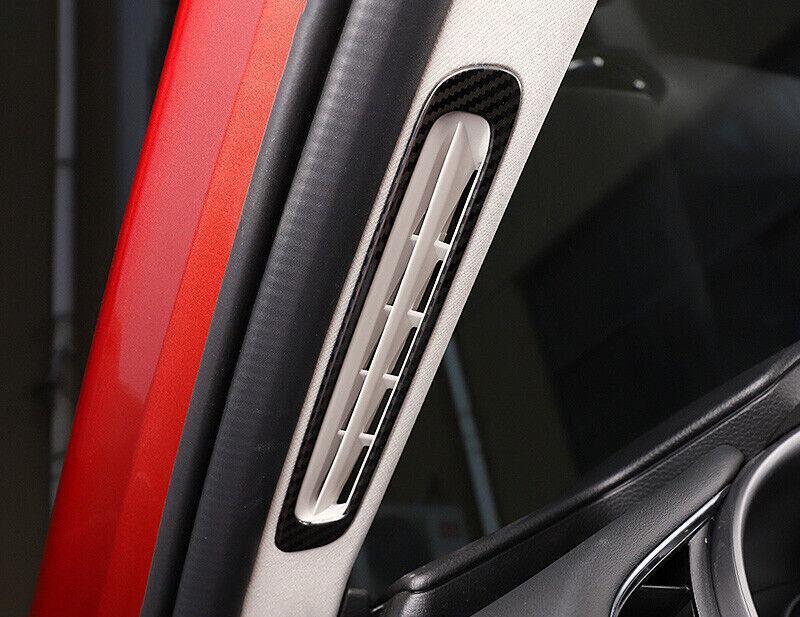 for Mazda 3 Axela 20-2021 Carbon Fiber Steel A Pillar Vent Air Outlet Frame Trim