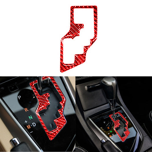 Red Carbon Fiber Inner Gear shift Panel Cover Trim for Toyota for Corolla 2014-2018