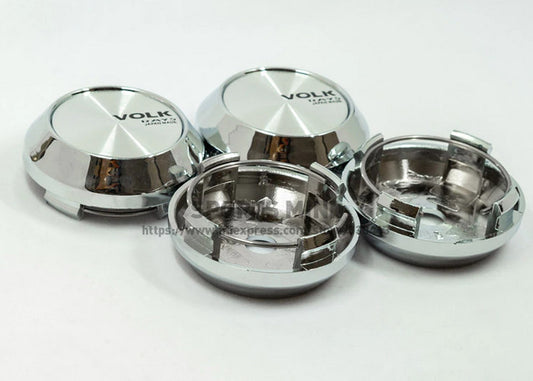 4x64 mm Volk Rays Chrome Badge Wheel Center Hub Cover Edge Cover TE37