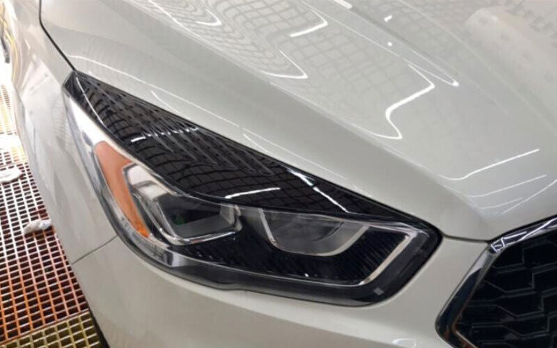 for Ford Escape Kuga 2017-2019 Black Headlight Eyebrows Eyelids Cover Trims ABS