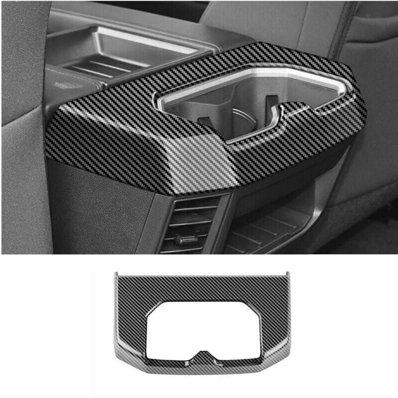 for Toyota Tundra 22-2024 Carbon Fiber Look Rear Water Cup Holder Trim Frame 1P