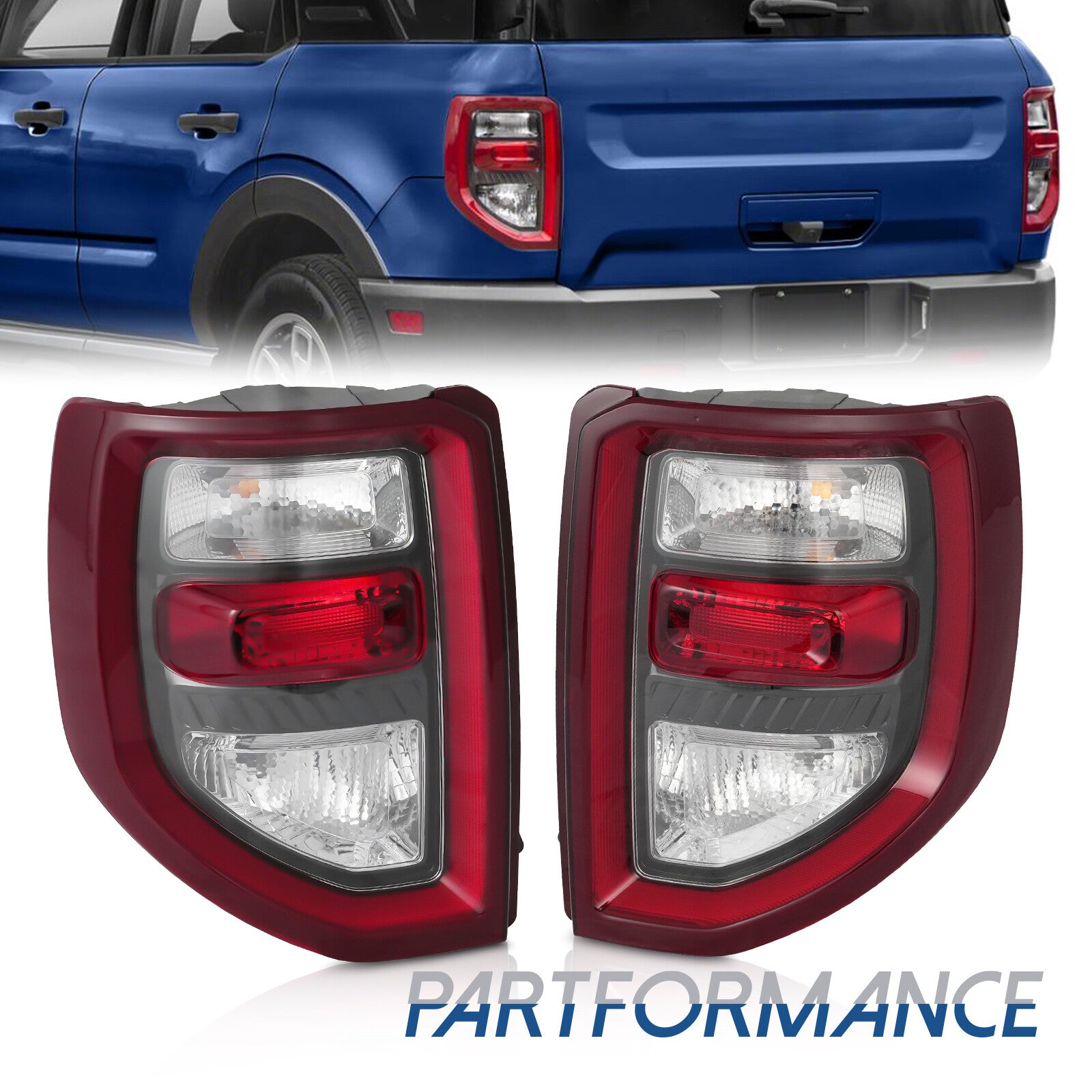 RHLH LED Rear Taillight Assembly and Brake Lights for 2021-2023 for Ford for Mustang Sport