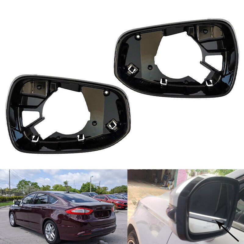 1Pair Glossy black Wing Side mirror frame holder cover for Ford Fusion 2013-2020