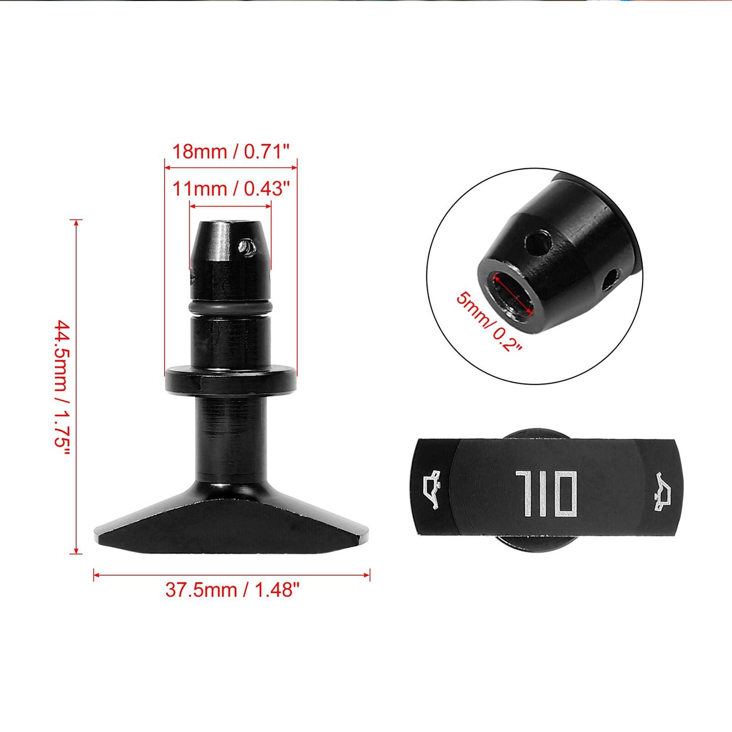 Black Billet Aluminum Oil Dipstick Handle fits MOST for Chevy , for Ford , for Dodge , for Jeep V8