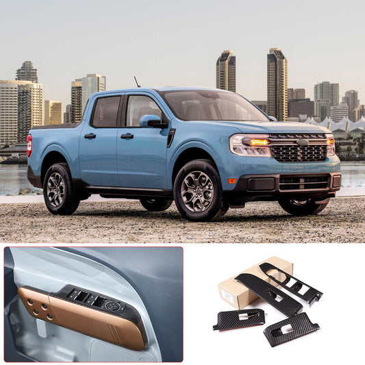 ABS Orange Window Lift Button Frame Trim Cover for Ford Maverick 2022