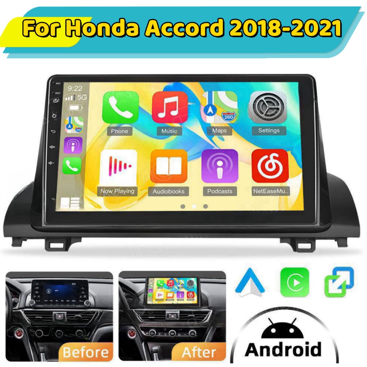 2+32G CarPlay Android Car Stereo Radio Navi for Honda Accord X 2018-2021