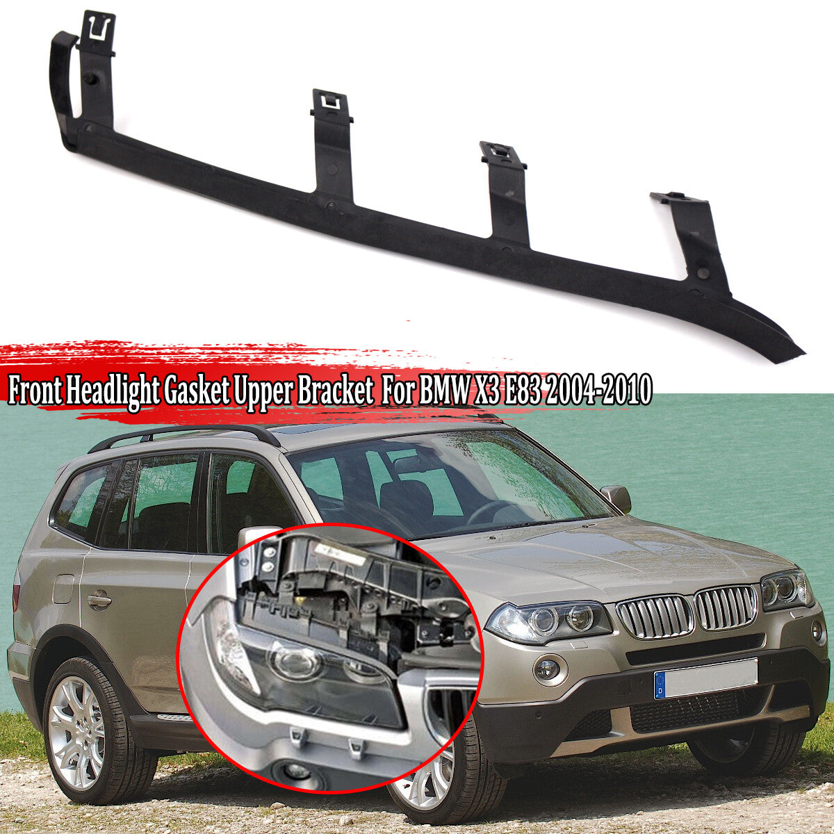 Right front bracket headlight spacer 63126939274, suitable for BMW X3 E83 2004-2010