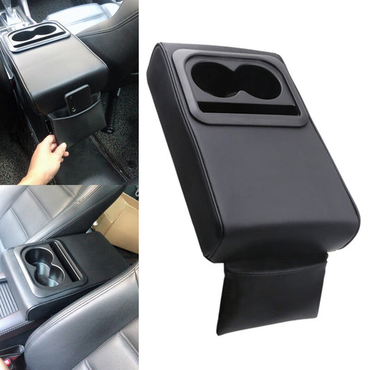 American-style car center console box, cup holder, storage bracket, polyurethane synthetic leather, black