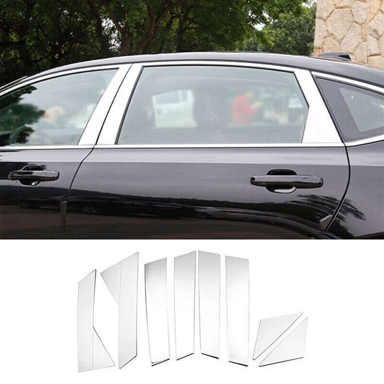 for Volvo S90 2017-2022 Steel Chrome Pillar Posts Door Trim Mirror Cover Trim 8x