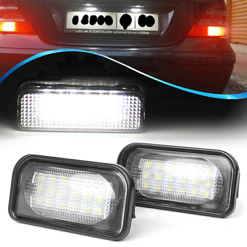 LED License Plate Number Light Lamp for Mercedes-Benz W203 4D Sedan 2000-07 Pair