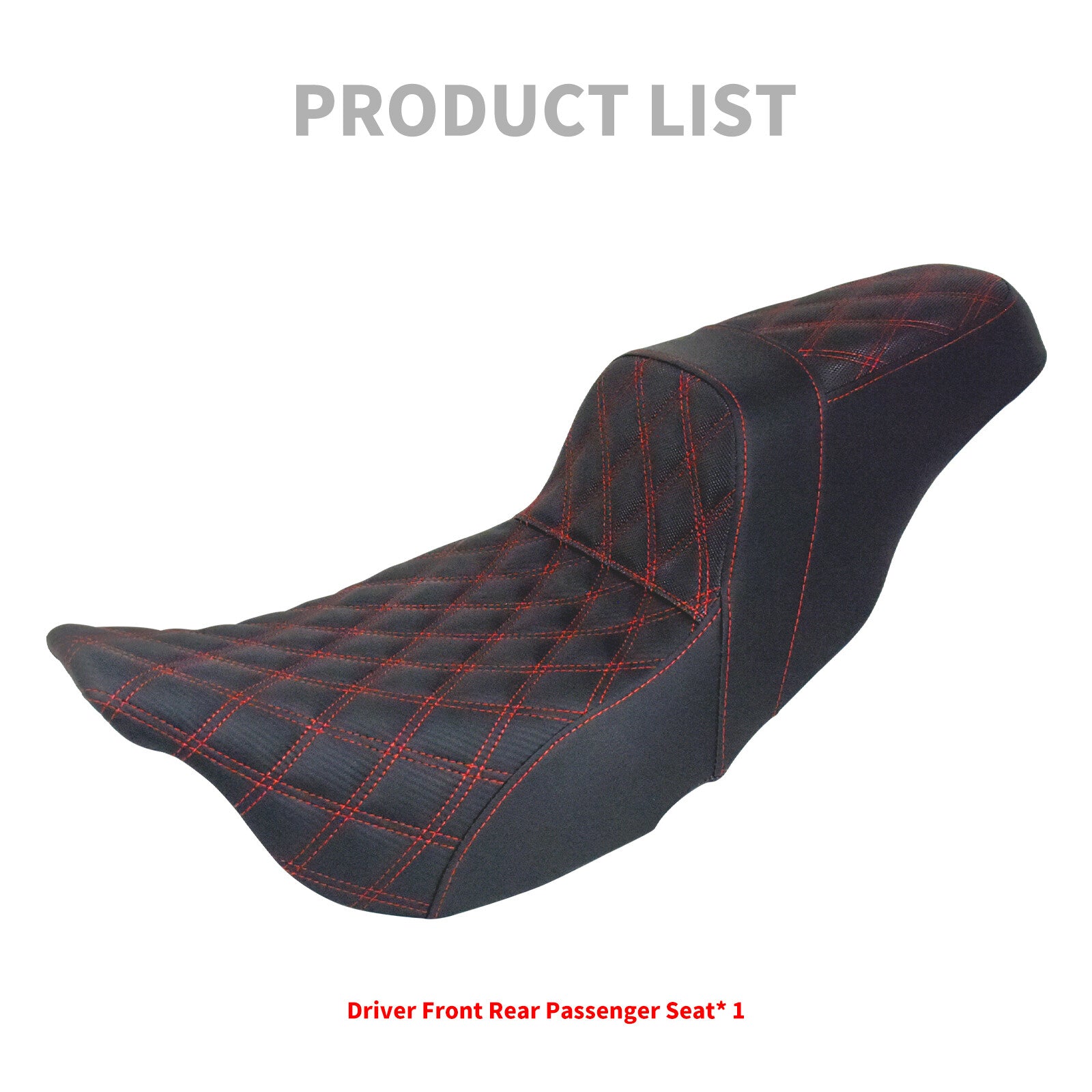 Driver Passenger for Seat Red Stitching for Harley Touring Road Street Glide 09-2023