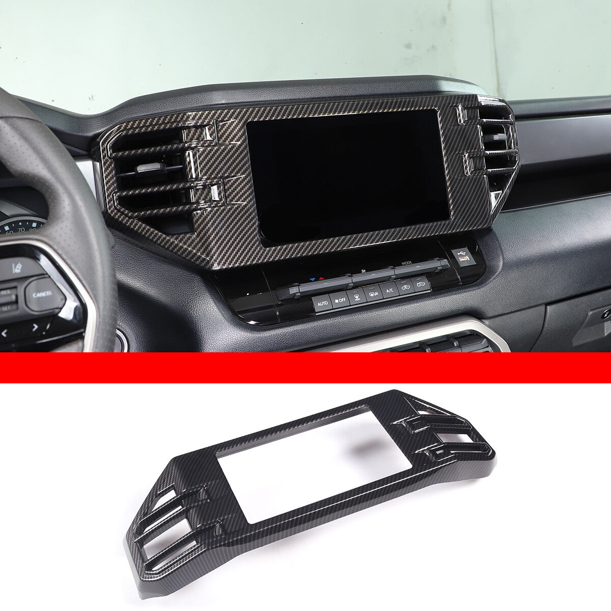 ABS carbon fiber center console dashboard trim cover for Ford Maverick 2022+