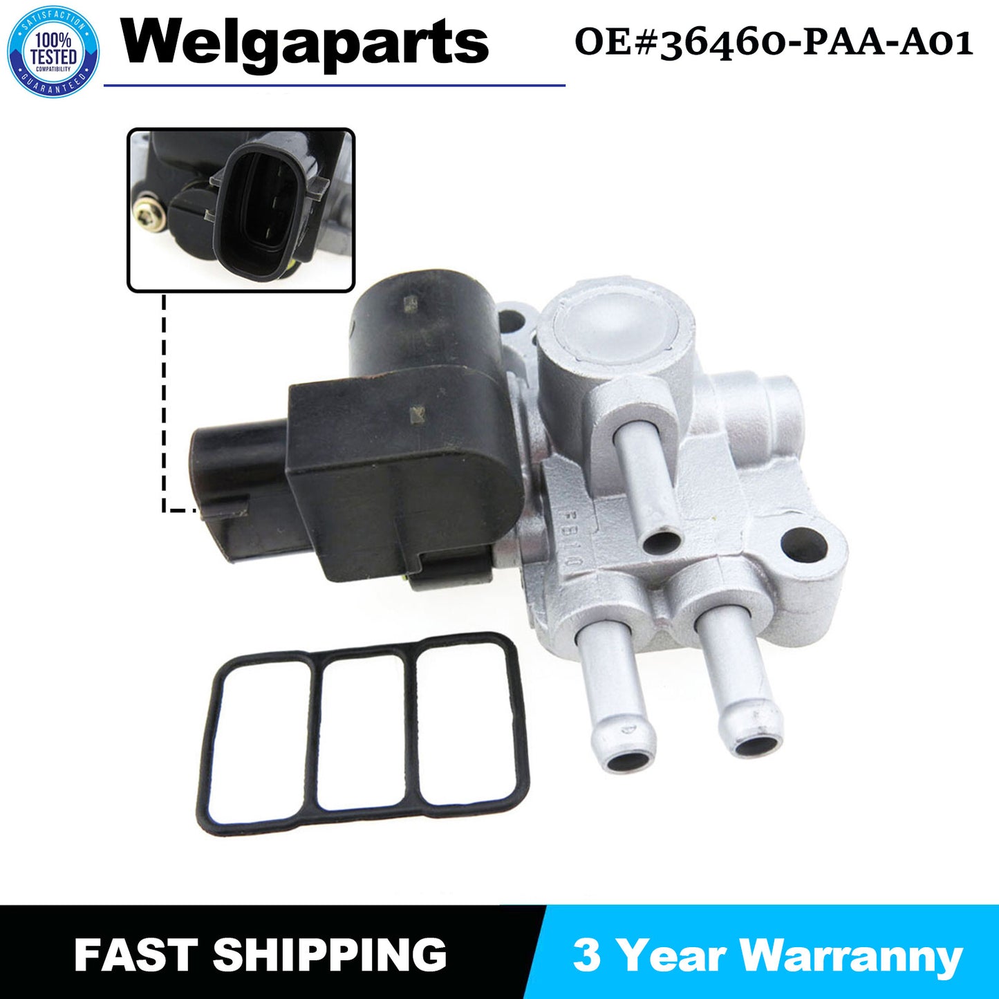New 36460-PAA-A01 for Honda Accord 2.3L 98-02 Idle Air Control Valve w/Gasket