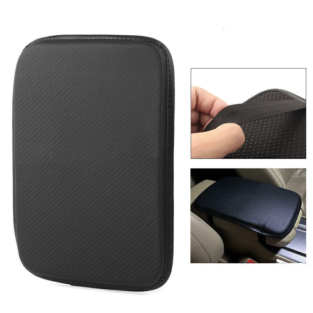 Center Console Armrest Cushion Pad Cover Mat Carbon Fiber for Universal Car