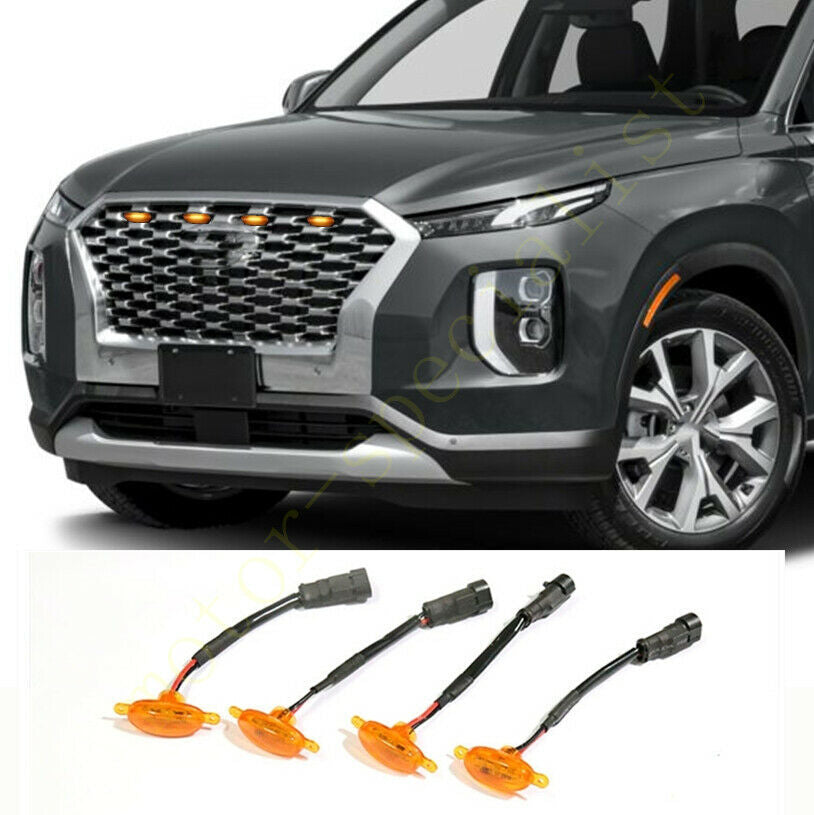 for Hyundai Palisade 2020-23 Front Grille LED Light Style Grill Cover Kit