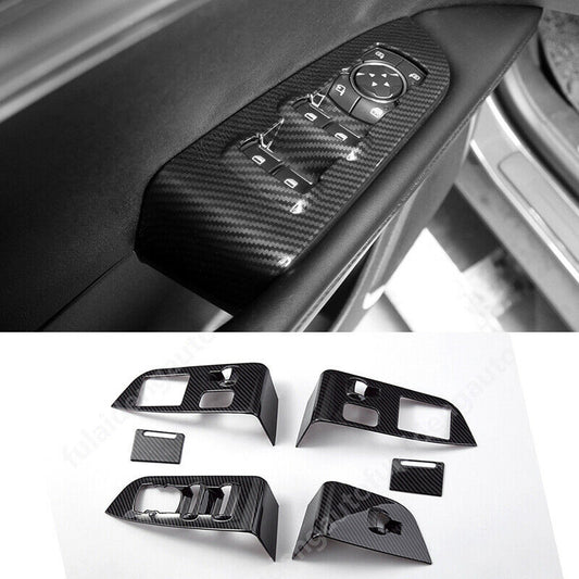 4P for Lincoln MKX 2016-2018 Carbon Fiber Window Lift Switch Button Panel Cover