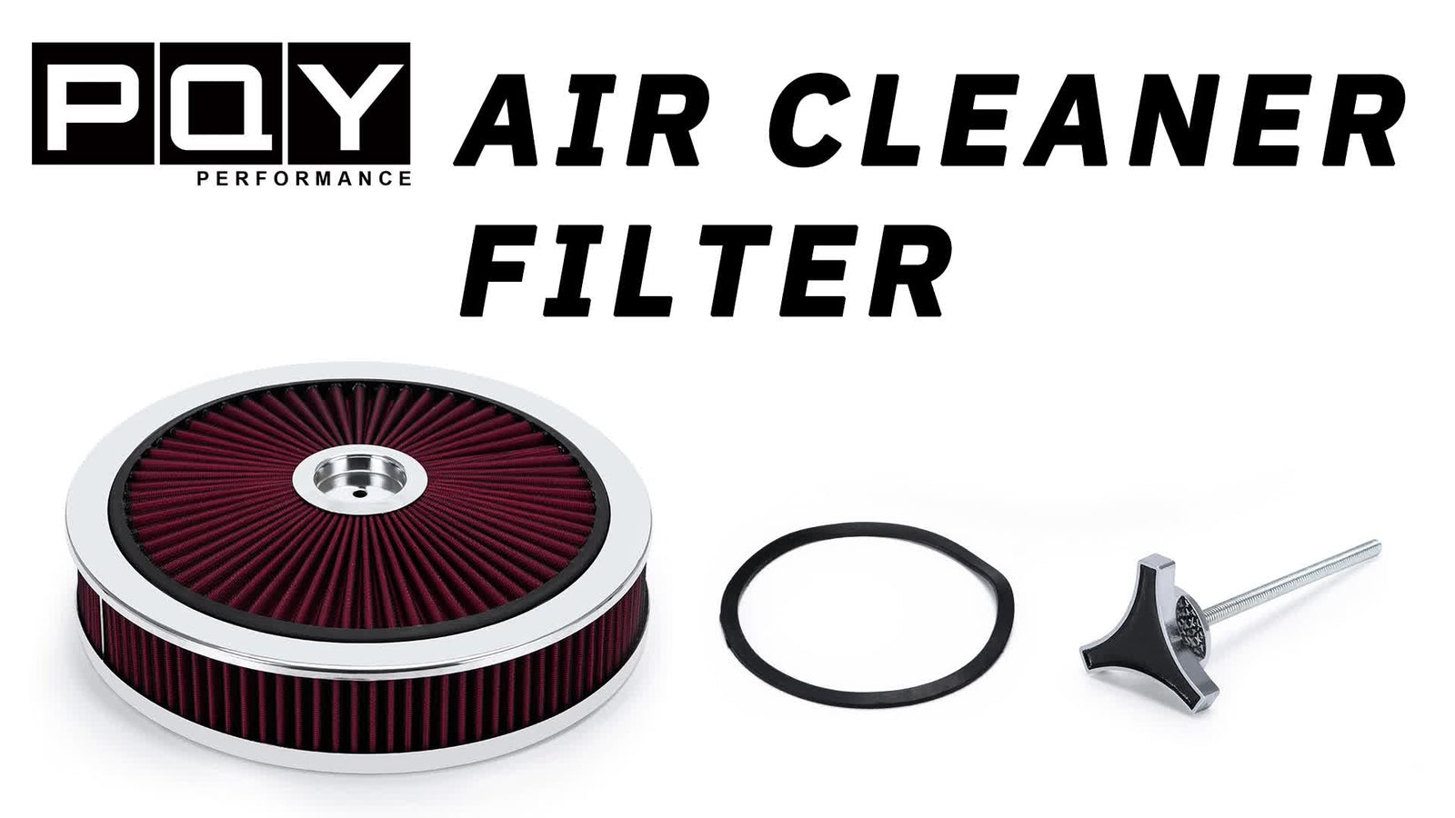 14 x 3 Air Cleaner Set Super Flow Washable Element Black Recessed Chrome Top