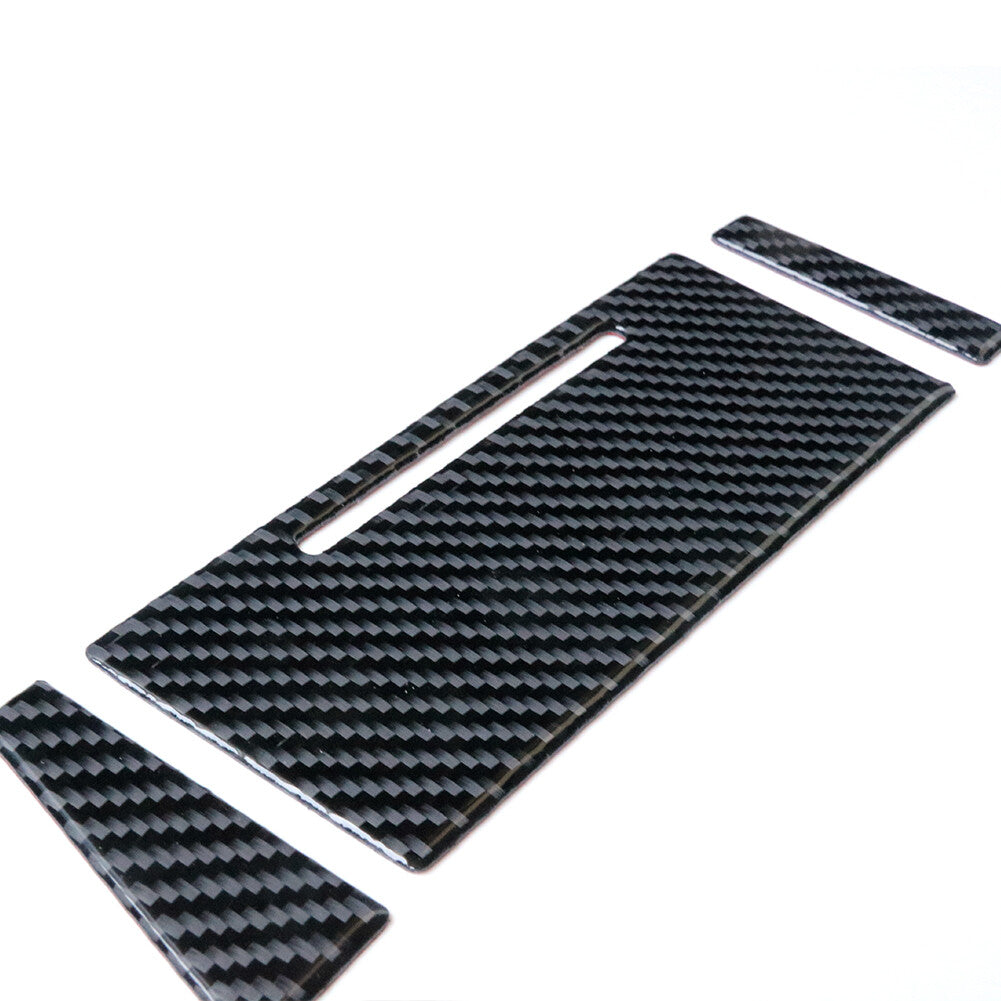 3x Carbon Fiber Center Storage Board Trim Cover for Honda for Civic Coupe 2013-2015